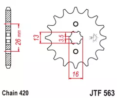 Зірка передня JT Sprockets JTF563.13