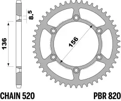 Зірка задня PBR 820.48C45