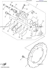 Ремкомплект гальмівного супорту(кільця гумові 4шт.) (5SL-25803-00-00)