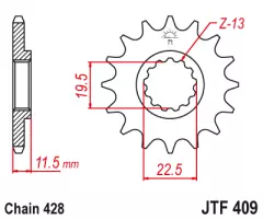 Зірка передня JT Sprockets JTF409.15