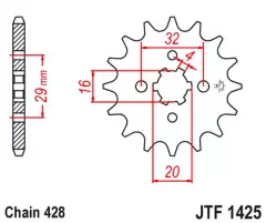 Зірка передня JT Sprockets JTF1425.13