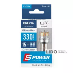 Лампа BREVIA LED S-Power P21/5W 330Lm 15x2835SMD 12/24V CANbus, 2шт.