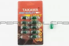 Лампа W3W 12V 3W зелена (TAKAWA), Зелений