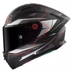 Шолом MT KRE+ Carbon, Чорний матовий/Сірий/Червоний, S