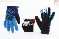Моторукавички FOX, Синій, L