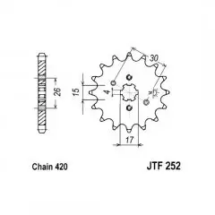 Зірка передня JT Sprockets JTF252.14