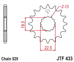 Зірка передня JT Sprockets JTF433.14
