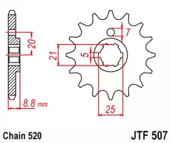 Зірка передня JT Sprockets JTF507.13