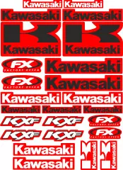 Наклейка логотип Kawasaki Universal, Червоний