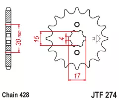 Зірка передня JT Sprockets JTF274.15