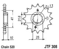 Зірка передня JT Sprockets JTF308.14