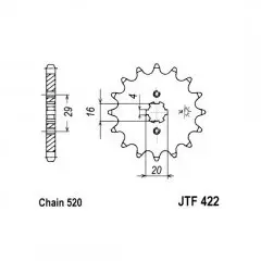 Зірка передня JT Sprockets JTF422.12