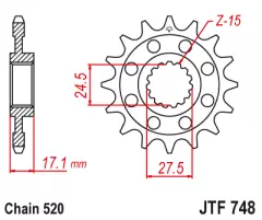 Зірка передня JT Sprockets JTF748.15
