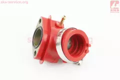 Патрубок карбюратора 4Т скут 125-150сс червоний (Китай)
