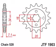 Зірка передня JT Sprockets JTF1903.14