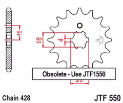 Зірка передня JT Sprockets JTF550.16