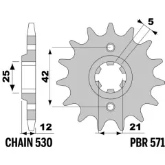 Зірка передня PBR 571.15 18NC