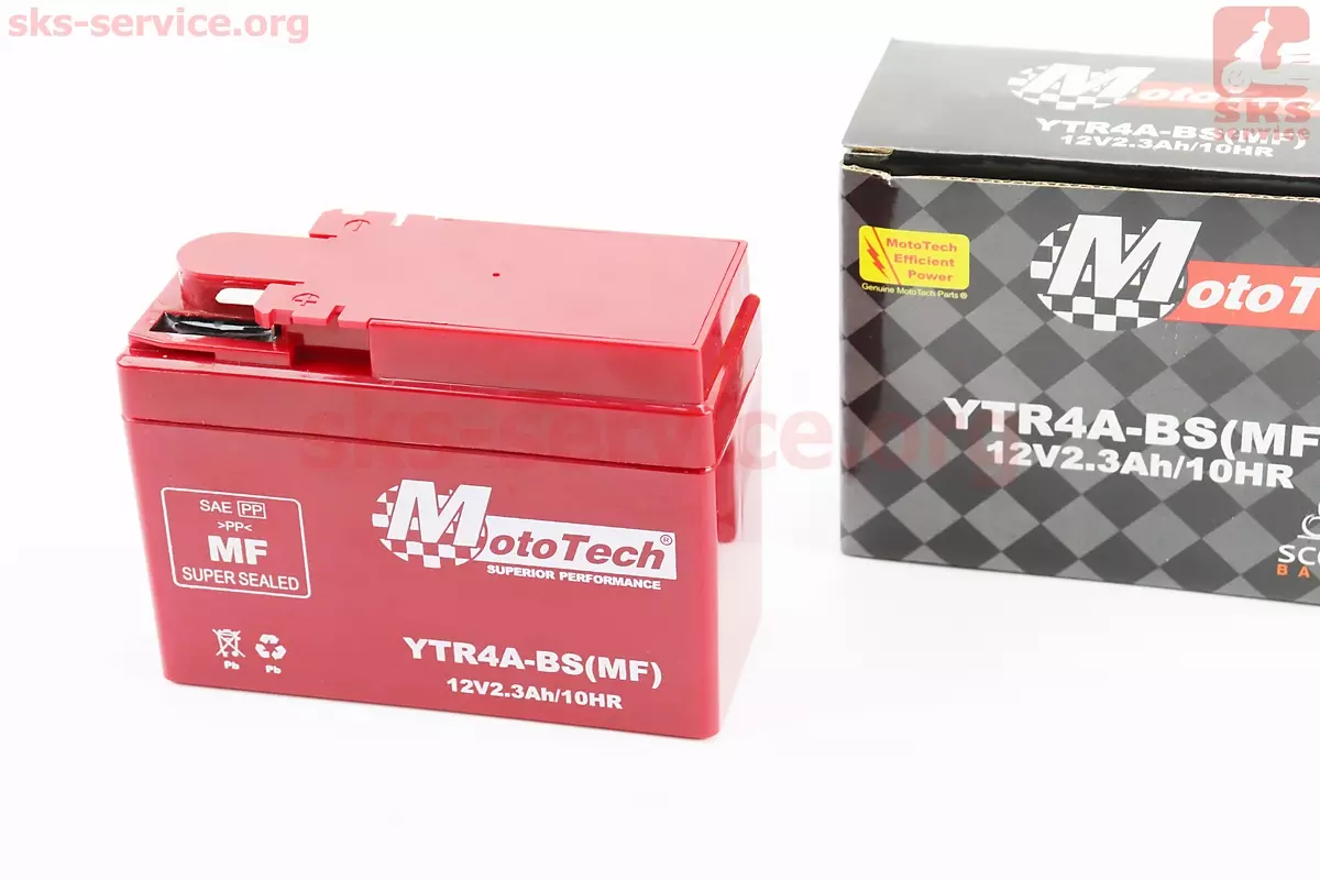 Акумулятор Mototech YTR4A-BS(MF) 12V2.3Ah таблетка-Honda