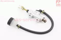 Циліндр гальмівний головний задній Мотоцикли/ATV (кріплення: min=33мм; max=56мм) тип 1, сріблястий (без гофропружини) (Китай)