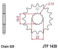 Зірка передня JT Sprockets JTF1439.12