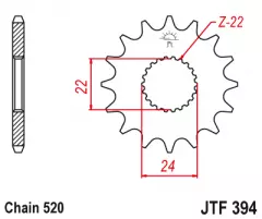 Зірка передня JT Sprockets JTF394.16