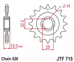 Зірка передня JT Sprockets JTF715.12