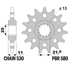 Зірка передня PBR 580.17 18NC