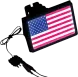 Кришка зчіпного пристрою зі світлодіодним підсвічуванням KURYAKYN Freedom Flag (2893) - Фото 4