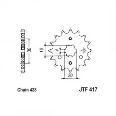 Зірка передня JT Sprockets JTF417.15