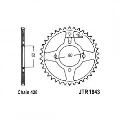 Звезда задняя JT Sprockets JTR1843.54