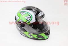 Шлем FXW HF-122, Черный/Зеленый/Белый, M