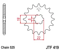Зірка передня JT Sprockets JTF419.14