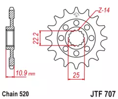 Зірка передня JT Sprockets JTF707.16