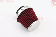 Фільтр повітряний нульовий 42мм прямий конус високий червоний (Китай), Червоний