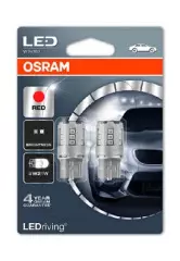 Лампа Osram LED W21W (T20 SC) 12V Red блістер комплект 2шт.