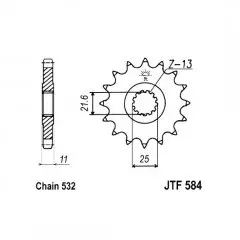 Зірка передня JT Sprockets JTF584.16