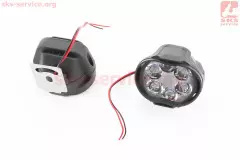 Фара додаткова світлодіодна вологозахисна - 6 LED з кріпленням комплект 2шт розміри 64 на 52мм тип 2 (Китай)