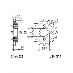 Зірка передня JT Sprockets JTF314.16