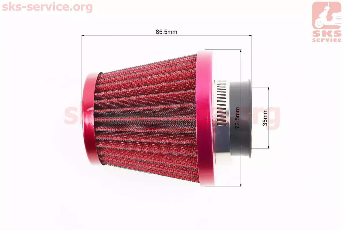Фільтр повітряний нульовий 35мм червоний великий (Китай) - Фото 3