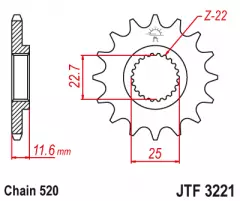 Зірка передня JT Sprockets JTF3221.11