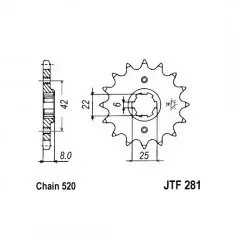 Зірка передня JT Sprockets JTF281.15