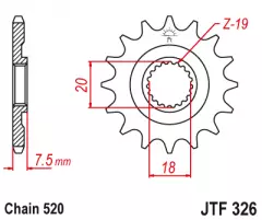 Зірка передня JT Sprockets JTF326.12