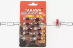 Лампа W3W 12V 3W червона (TAKAWA), Червоний
