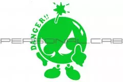 Наклейка декор DANGER (16х12) зелена (mod:0739)