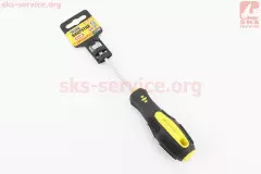 Викрутка магнітна шліцьова шліцьова SL6х100мм ручка з TPR покриттям (MASTERTOOL)