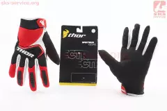 Моторукавички THOR (Китай), Червоний/Чорний/Білий, XL