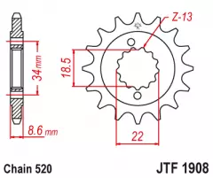 Зірка передня JT Sprockets JTF1908.15