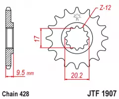 Зірка передня JT Sprockets JTF1907.13