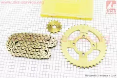 Комплект зірок та ланцюг DELTA JH-428H-98L-41T-14T гартована, ланцюг SFR GOLD в коробці (SFR)