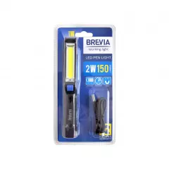 Ліхтар інспекційний BREVIA LED Pen Light 2W COB+1W LED 150lm, 900mAh, microUSB, блістер